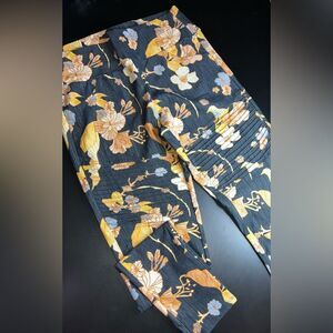 Agnes & Dora Floral Print Moto Leggings Size XXL NWOT